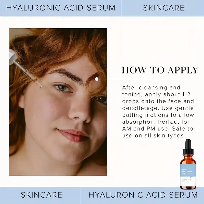 2 PCS Pure Hyaluronic Acid Essence Liquid - Highly Effective Moisturizing Skin Care Liquid - Can Enhance Skin Elasticity - 1 Oun