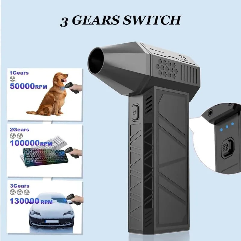 X6 Turbo Jet Blower 130000RPM Powerful Air Duster Blower Brushless Motor Turbo Fan Jet with Light Cleaning Air Puissant Tool