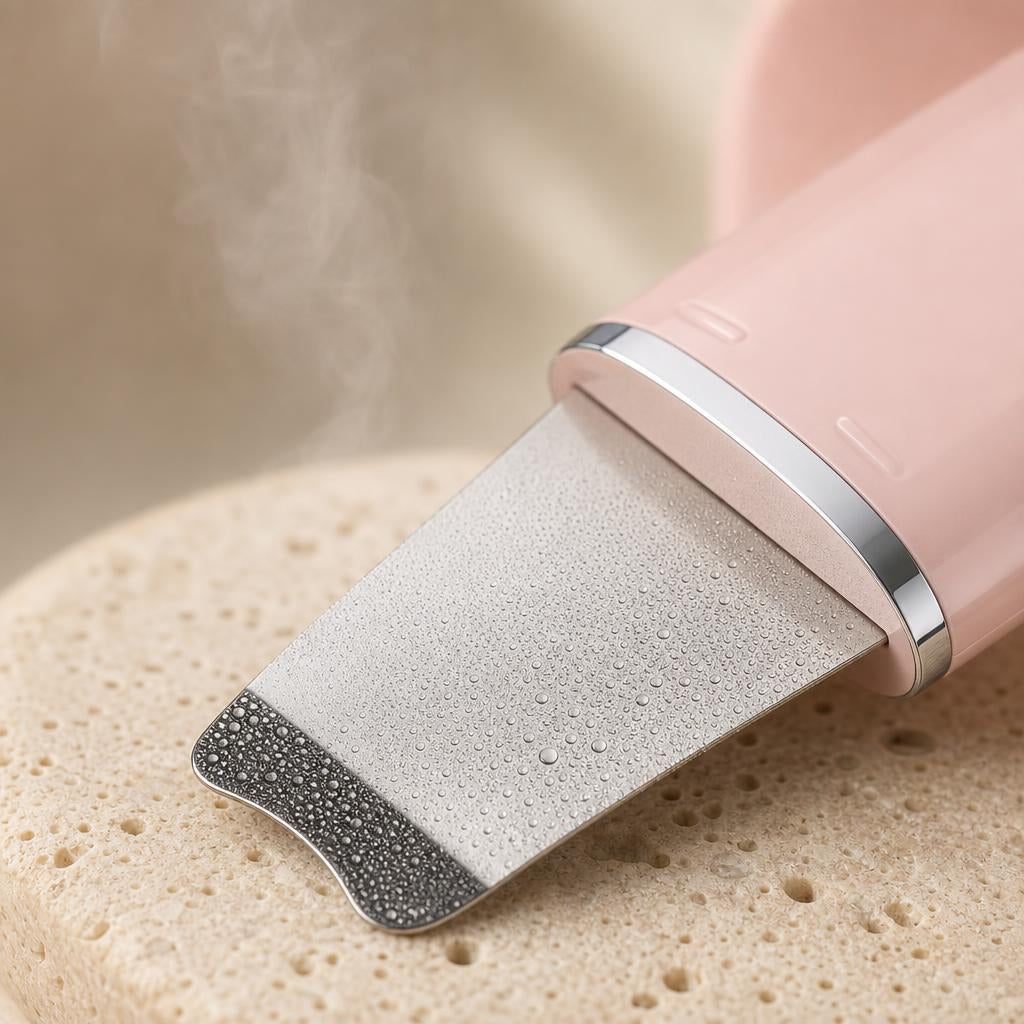 Close-up of the ultrasonic spatula stainless-steel blade